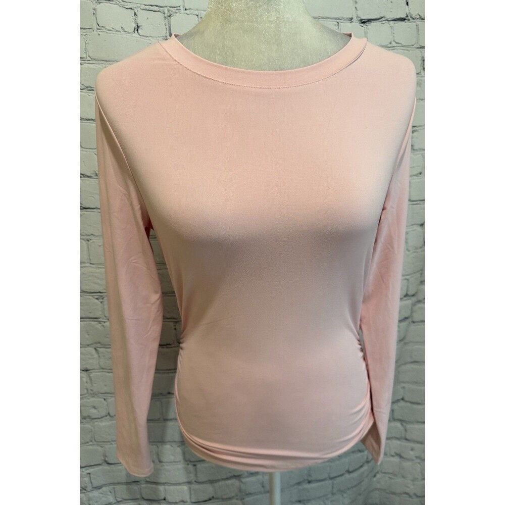 Trendy Queen Fitted Pink Long Sleeve Shirt Slim Fit Womens Size Small